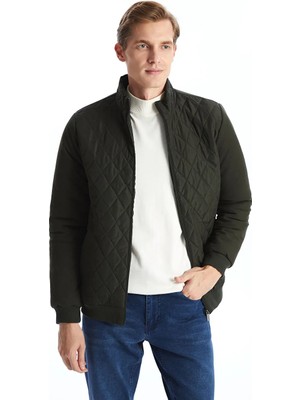 LC Waikiki Haki Standart Kalıp Dik Yaka Erkek Triko Mont