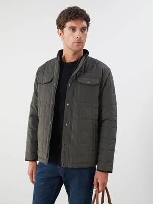 LC Waikiki Haki Standart Kalıp Dik Yaka Erkek Şişme Mont