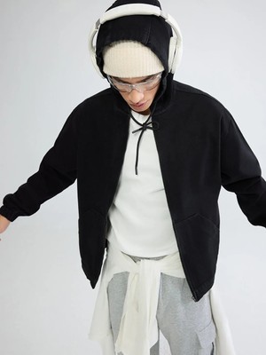 LC Waikiki Siyah Rahat Kalıp Kapüşonlu Erkek Jean Mont