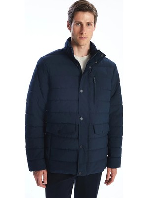 LC Waikiki Lacivert Standart Kalıp Dik Yaka Erkek Şişme Mont