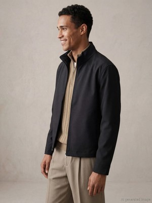 LC Waikiki Petrol Rahat Kalıp Dik Yaka Erkek Mont