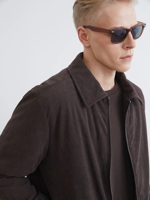 LC Waikiki Kahverengi Standart Kalıp Kadife Erkek Mont