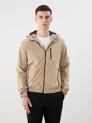 LC Waikiki Gri Standart Kalıp Kapüşonlu Erkek Mont