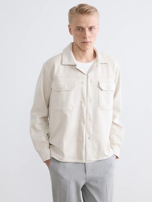 LC Waikiki Bej Regular Fit Erkek Gömlek Ceket