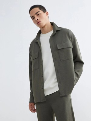 LC Waikiki Haki Rahat Kalıp Uzun Kollu Erkek Gömlek Ceket