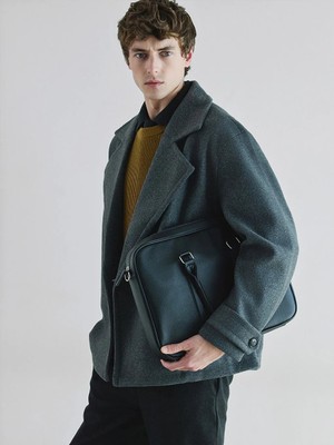 LC Waikiki Antrasit Kruvaze Yaka Erkek Kaşe Kaban