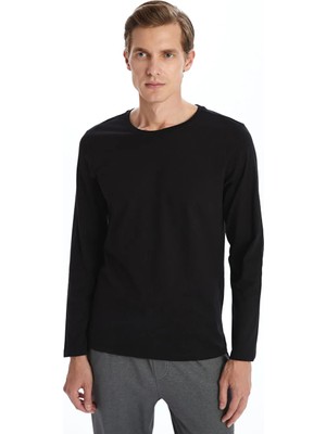 LC Waikiki Siyah Bisiklet Yaka Uzun Kollu Erkek Atlet