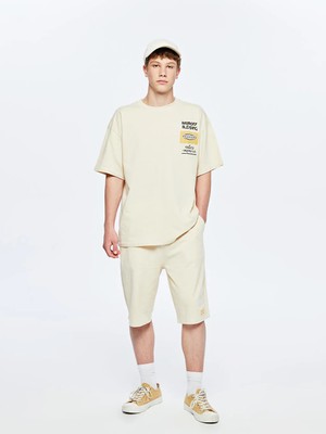 LC Waikiki Bej Beli Lastikli Genç Erkek Şort