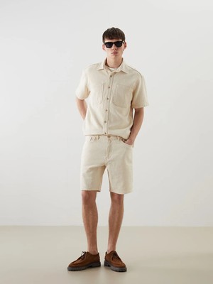 LC Waikiki Bej Standart Kalıp Erkek Jean Şort