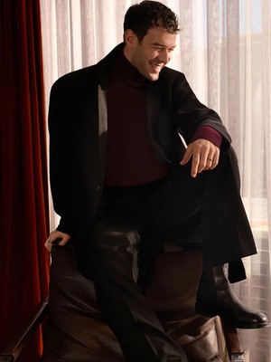 LC Waikiki Siyah Standart Kalıp Erkek Kaşe Kaban