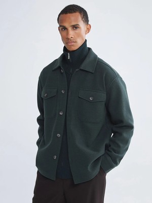 LC Waikiki Yeşil Rahat Kalıp Erkek Kaşe Gömlek Ceket