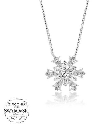 Fm Swarovski Taşlı Gümüş Kartanesi Bayan Kolye