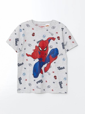 Lc Waikiki Yeni Sezon Bisiklet Yaka Spider-Man Baskılı Erkek Çocuk Pijama Üstü