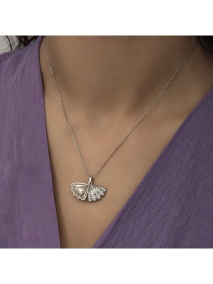 Tienda Elegante Gümüş İncili İstiridye Bayan Kolye