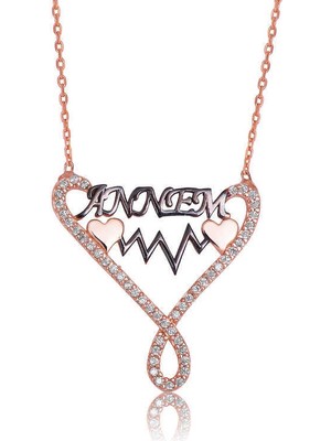 Tienda Elegante Gümüş Annem Yazılı Sonsuzluk Bayan Kolye