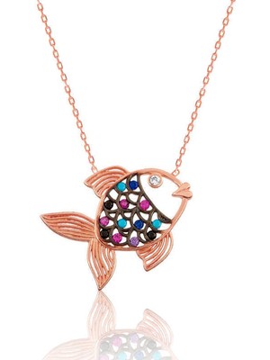 Tienda Elegante Gümüş Balık Bayan Kolye