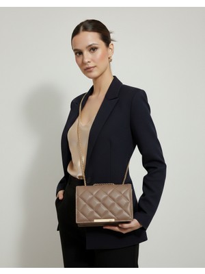 Kadın Yumuşak Dokulu, Gold Zincir Askılı Özel Gün ve Günlük Kullanım El ve Omuz Çantası