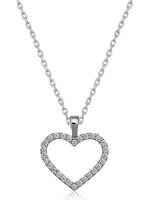 Tienda Elegante Gümüş Kalp Bayan Kolye