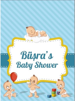 Reysa Tasarım Mavi Bebek Temalı Baby Shower Afişi 70X100 cm