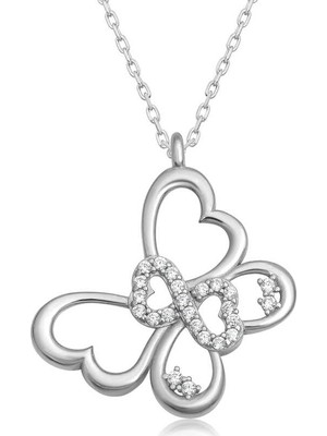 Tienda Elegante Gümüş Sonsuzluk Kelebek Kadın Kolye