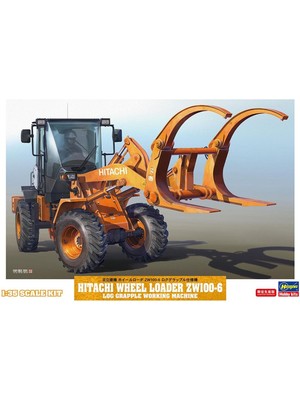 Hasegawa 66105, 1/35 Hitachi Kütük Taşıma Aparatlı Tekerlekli Loder ZW100-6 Plastik Maketi
