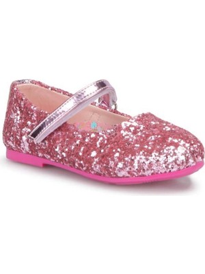 Ellaboni Frozen Elsa Kız Çocuk Pullu Pembe Babet