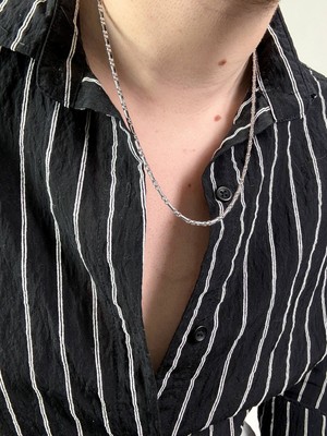 Arvens Erkek Silver Paslanmaz Çelik Kolye Renk Atmaz Solma Yapmaz Solmaz Kombinlenebilir Paslanmaz