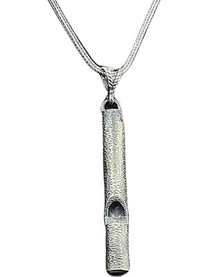 Tienda Elegante ​Gümüş Oksitli Deprem Düdüğü Kolye