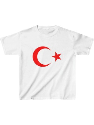 Luz&Pos Çocuk Unisex Baskılı T-Shirt - Beyaz