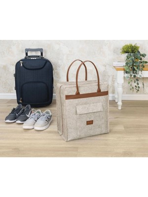 Hobicium Ayakkabı Hurçu ve Bavul Üstü Taşıma Çantası / Deri Kulplu Organizer