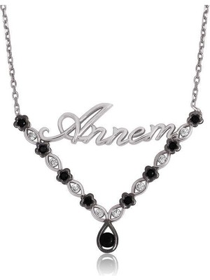 Tienda Elegante Gümüş Çiçek Annem Bayan Kolye