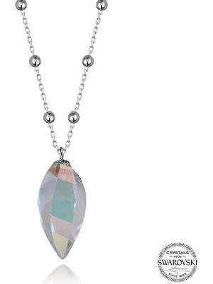 Fm Crystal Taşlı Top Zincir Gümüş Kadın Kolye