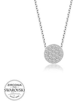 Fm Swarovski Taşlı Gümüş Çember Bayan Kolye