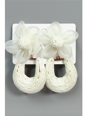 Zero Land Xmpdby Çiçek Zr Model Küpe - Beyaz