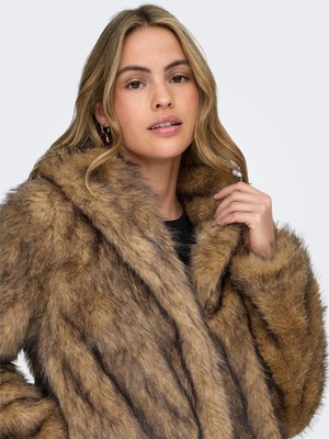 Only Onldawn Lıfe Long Faux Fur Coat Otw Kadın Kahverengi Mont - 15352794