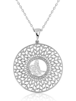 Tienda Elegante Gümüş Tuğralı Bayan Kolye