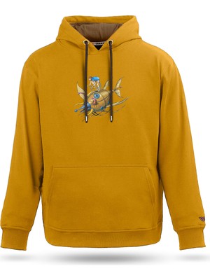 Tarrzzcom Unisex Nautibike Tasarım Kapşonlu Sweatshirt %100 Pamuk 3 Iplik Kanguru Cepli Hoodie