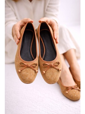 Slipcat Kadın Taşlı Püsküllü Taş Detaylı Babet Günlük Ayakkabı