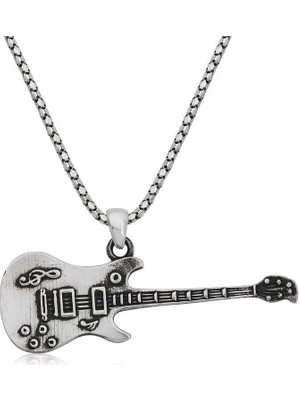 Tienda Elegante ​gümüş Elektro Gitar Erkek Kolye