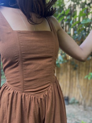 Tfifty Korseli Keten Elbise