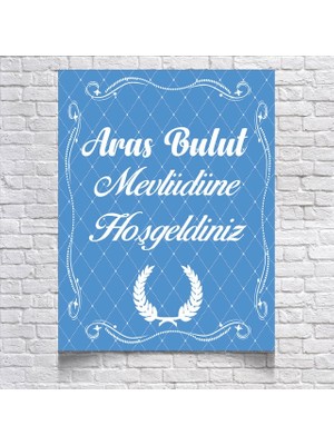 Reysa Tasarım Mavi Temalı Mevlüd Afişi  50X70 cm