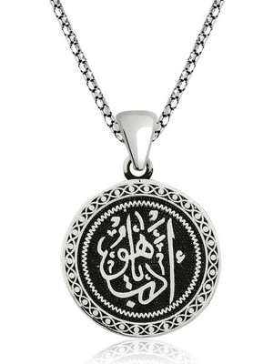 Tienda Elegante ​Gümüş Edep Ya Hu Yazılı Kolye