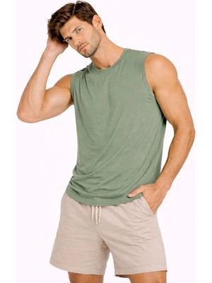 Marsilyan Erkek Sıfır Kolsuz Atlet Bisiklet Yaka Oversize Basic Spor Üst, Günlük ve Fitness Kullanımına