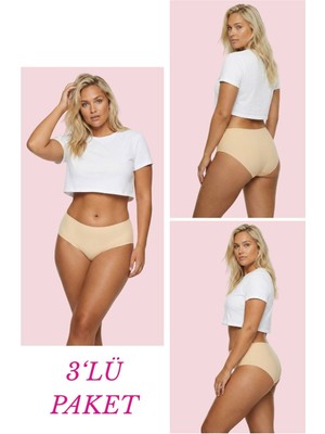 New Lilla 308 Yüksek Bel Kadın Dikişsiz Lazer Bato 3'lü Külot Paketi