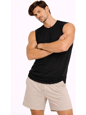 Marsilyan Erkek Sıfır Kolsuz Atlet Bisiklet Yaka Oversize Basic Spor Üst, Günlük ve Fitness Kullanımına