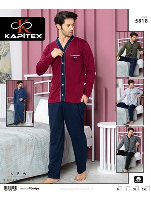 Tudik Collection Kapitex 5818 Erkek Uzun Kol Patlı Pijama Takımı