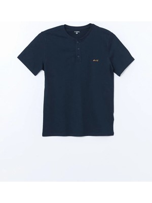 Lc Waikiki Yeni Sezon Bisiklet Yaka Kısa Kollu Erkek Pijama Üst