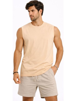 Marsilyan Erkek Sıfır Kolsuz Atlet Bisiklet Yaka Oversize Basic Spor Üst, Günlük ve Fitness Kullanımına