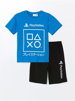 Lc Waikiki Yeni Sezon Bisiklet Yaka Playstation Baskılı Erkek Çocuk Şortlu Pijama Takımı
