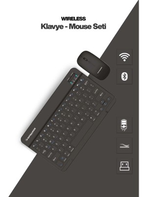 Luz&Pos Siyah Kablosuz Klavye ve Mouse Seti